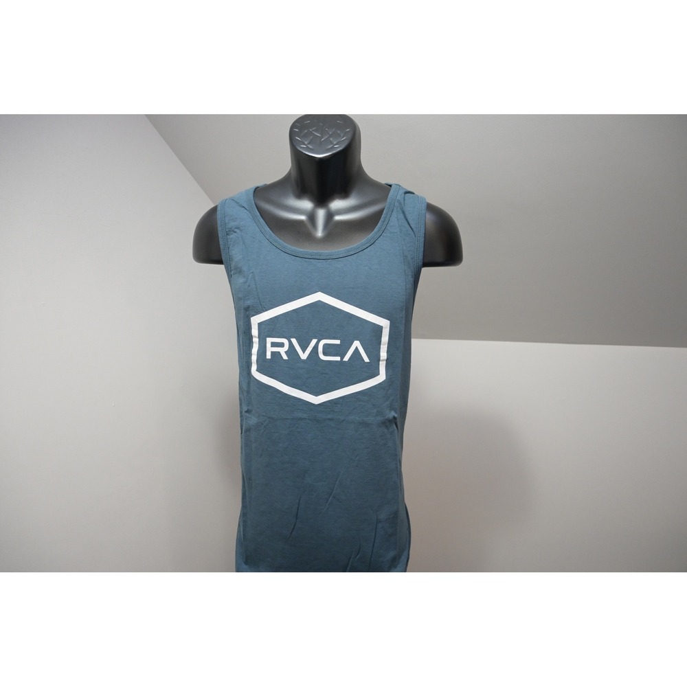 RVCA Tank Top Mens XXL Blue Artist Network Program Hexagon Logo Excellent
